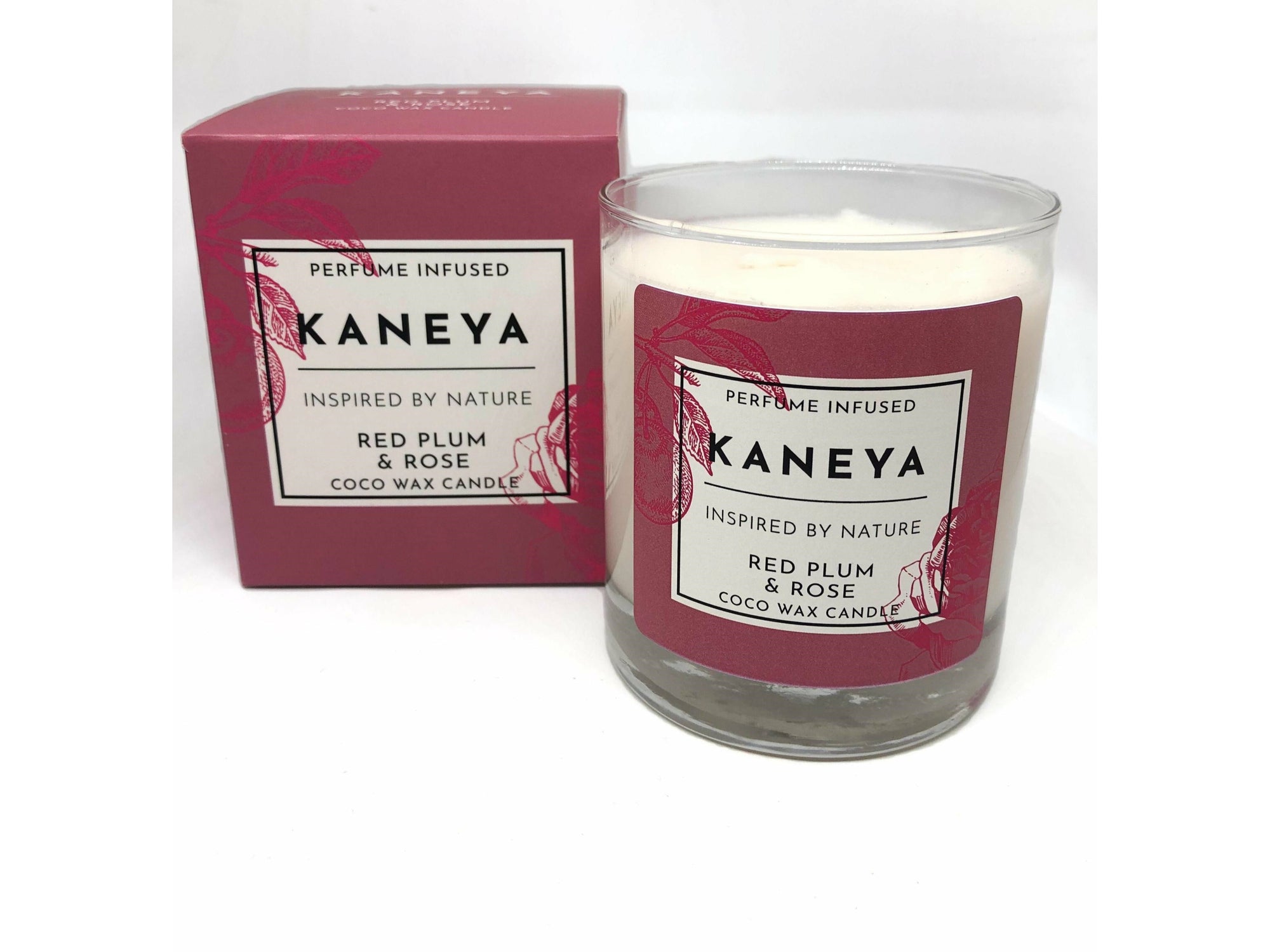Red Plum & Rose Large Glass Scented Candle